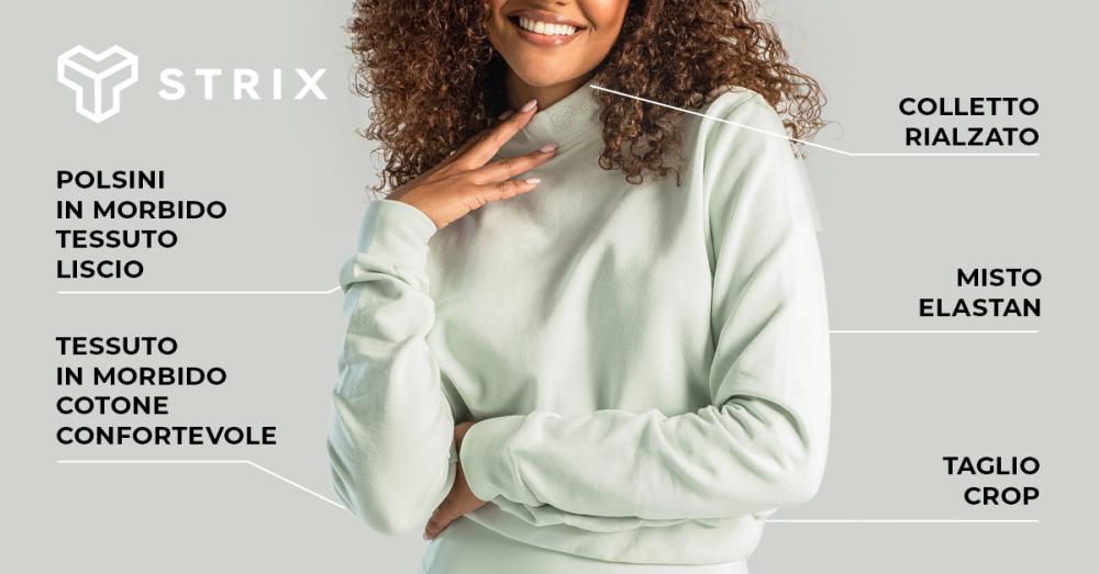 Felpa da Donna Essential High-Neck Moon Grey - STRIX