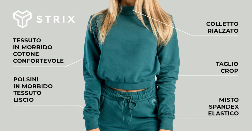 Felpa da Donna Essential High-Neck Deep Teal - STRIX