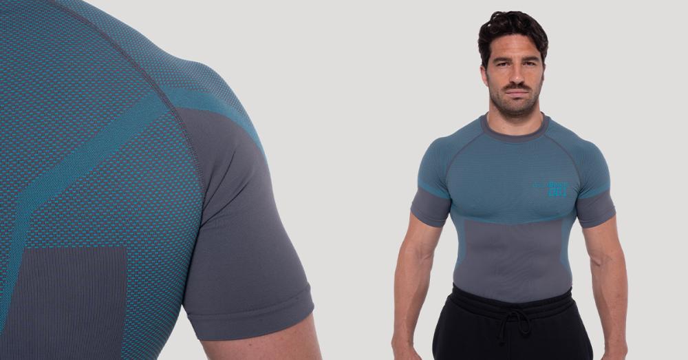 Maglietta Seamless OG1 Grey/Blue - GymBeam