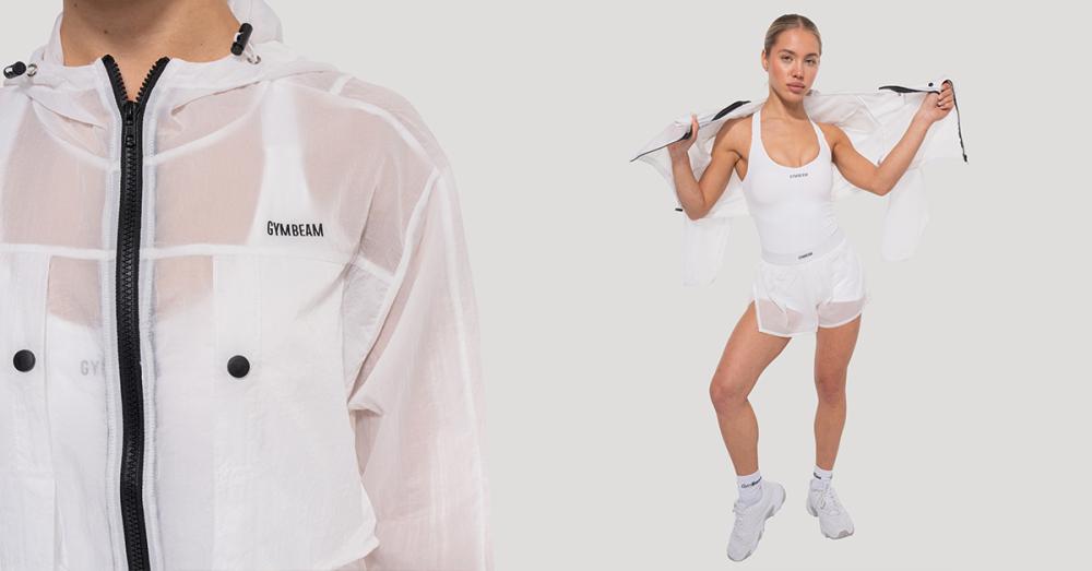 Giacca Flow White - GymBeam