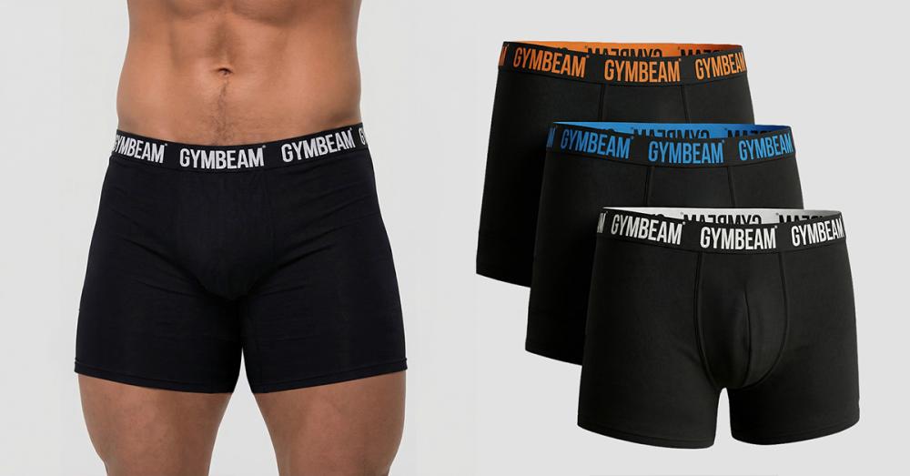 Boxer FIT da Uomo 3-Pack Nero - GymBeam