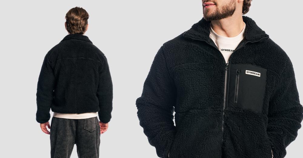 Sherpa Jacket Black - GymBeam