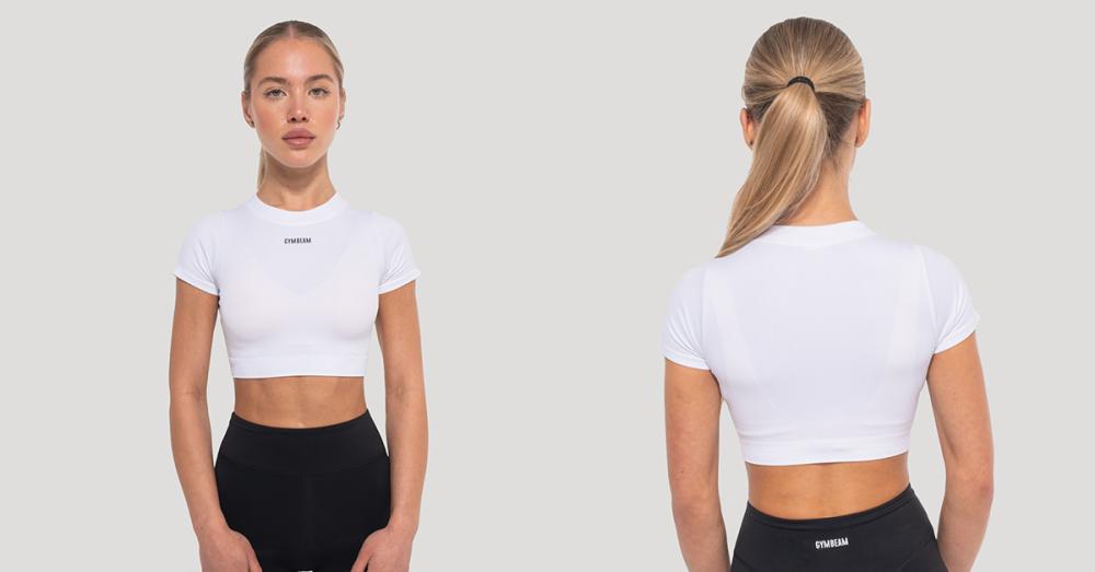 Women‘s Flow Crop Top bianco - GymBeam