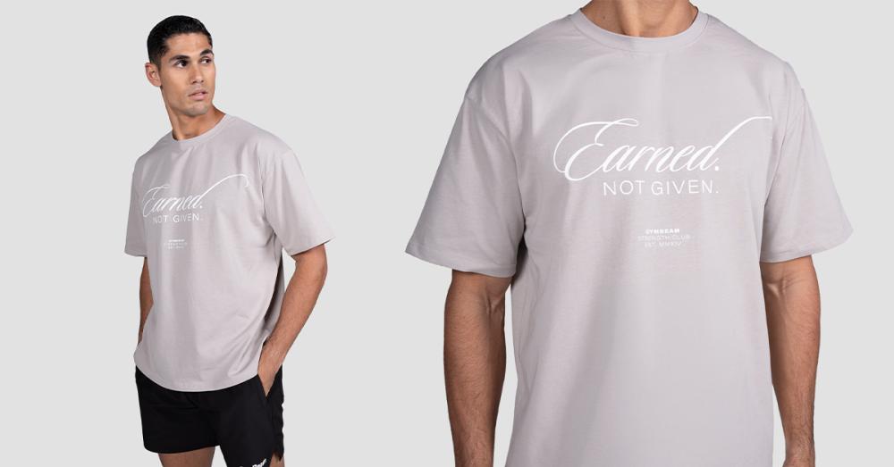 Maglietta Earned Gray - GymBeam