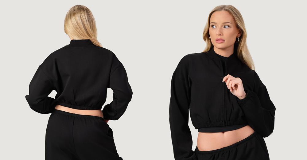 Women‘s NEO Zip-Up Sweatshirt Black - GymBeam