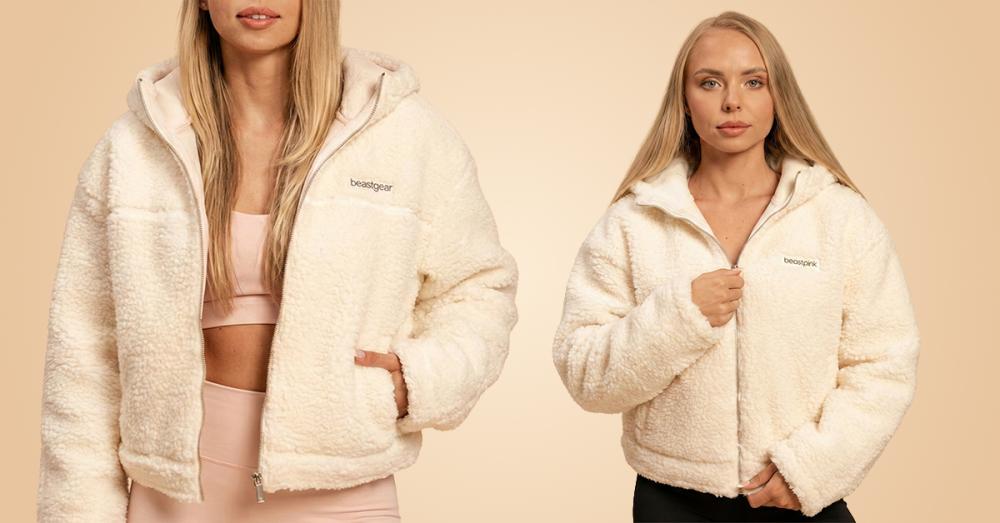 Women's Bliss Hoodie Jacket Ivory - BeastPink 