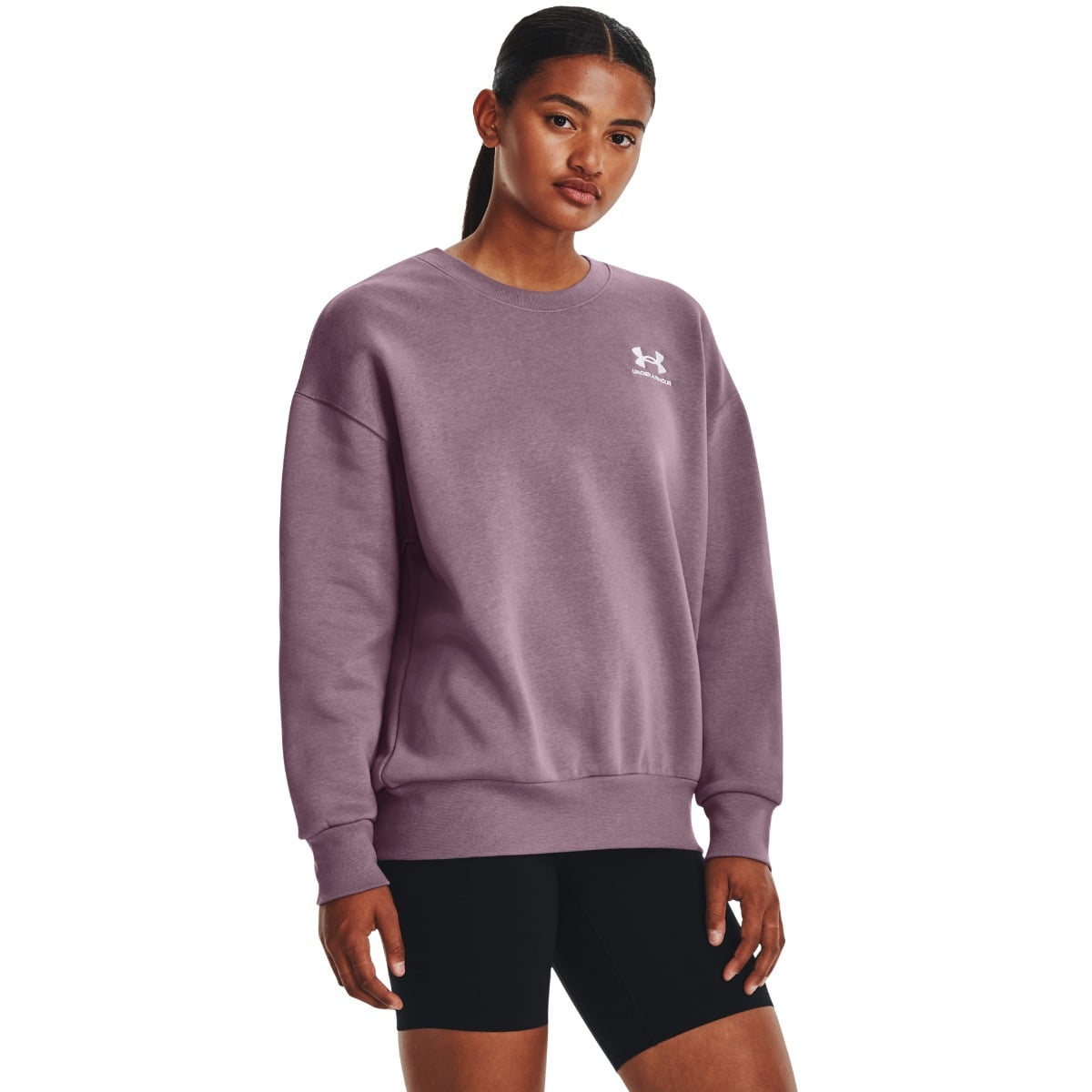 Women‘s Hoodie Essential Fleece OS Crew Purple - Under Armour