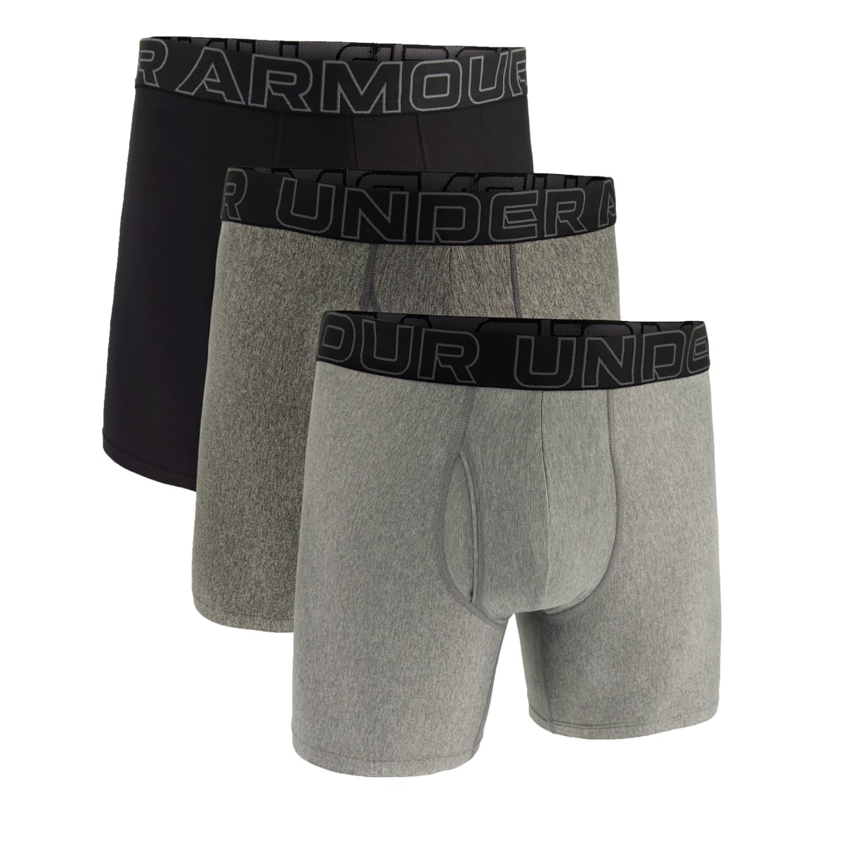 Boxer M Perf Tech 6in 3pack Grey - Under Armour