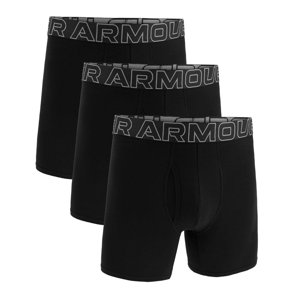 Boxer M Perf Cotton 6in 3Pack Black - Under Armour