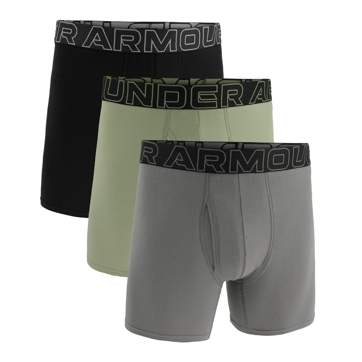Boxer Perf Cotton 6in 3Pack Green - Under Armour