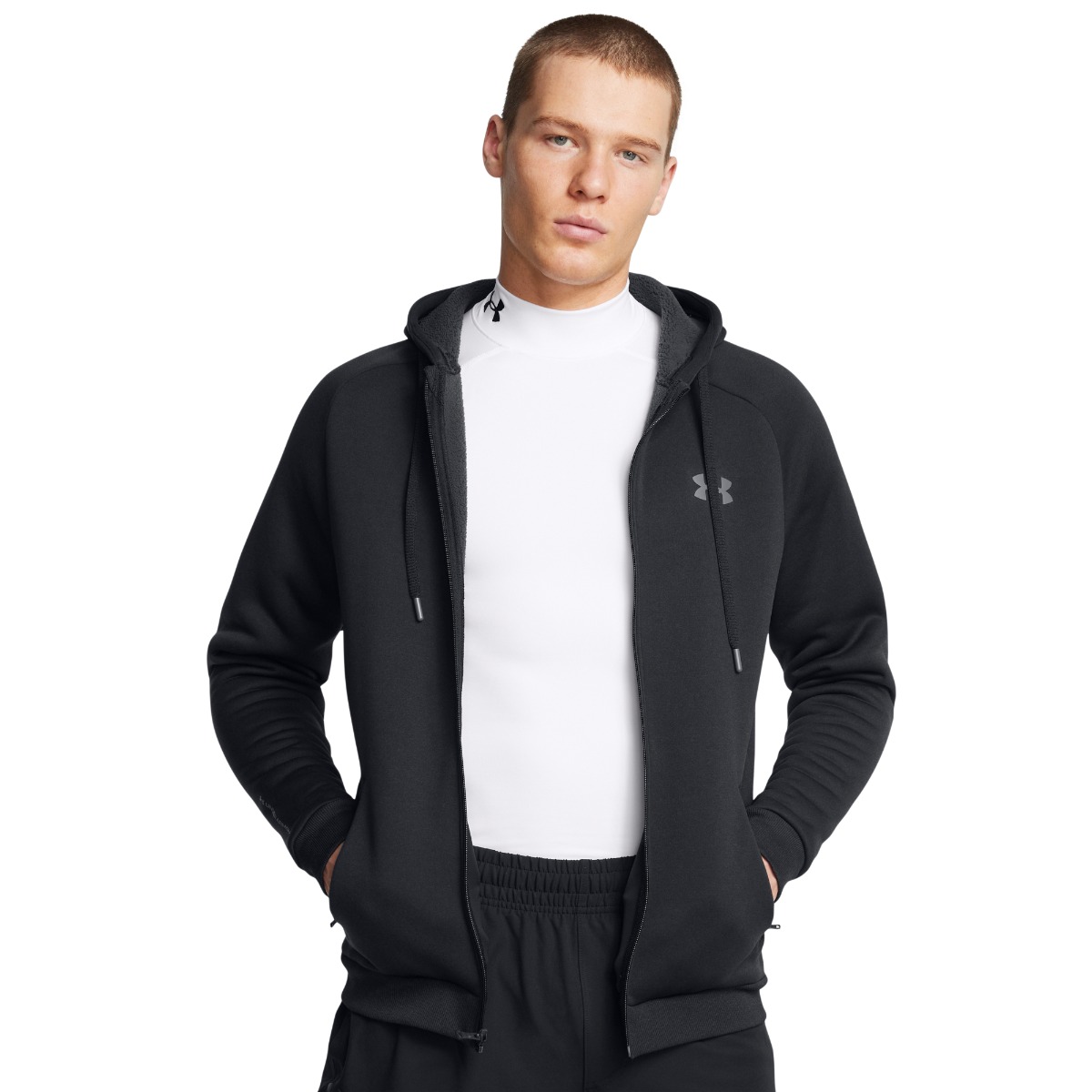 Felpa con Zip e Cappuccio Pro FZ Black - Under Armour