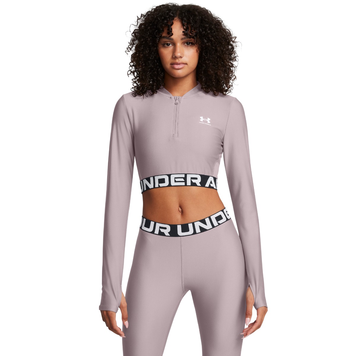 Top HeatGear Rib con Zip Grey - Under Armour