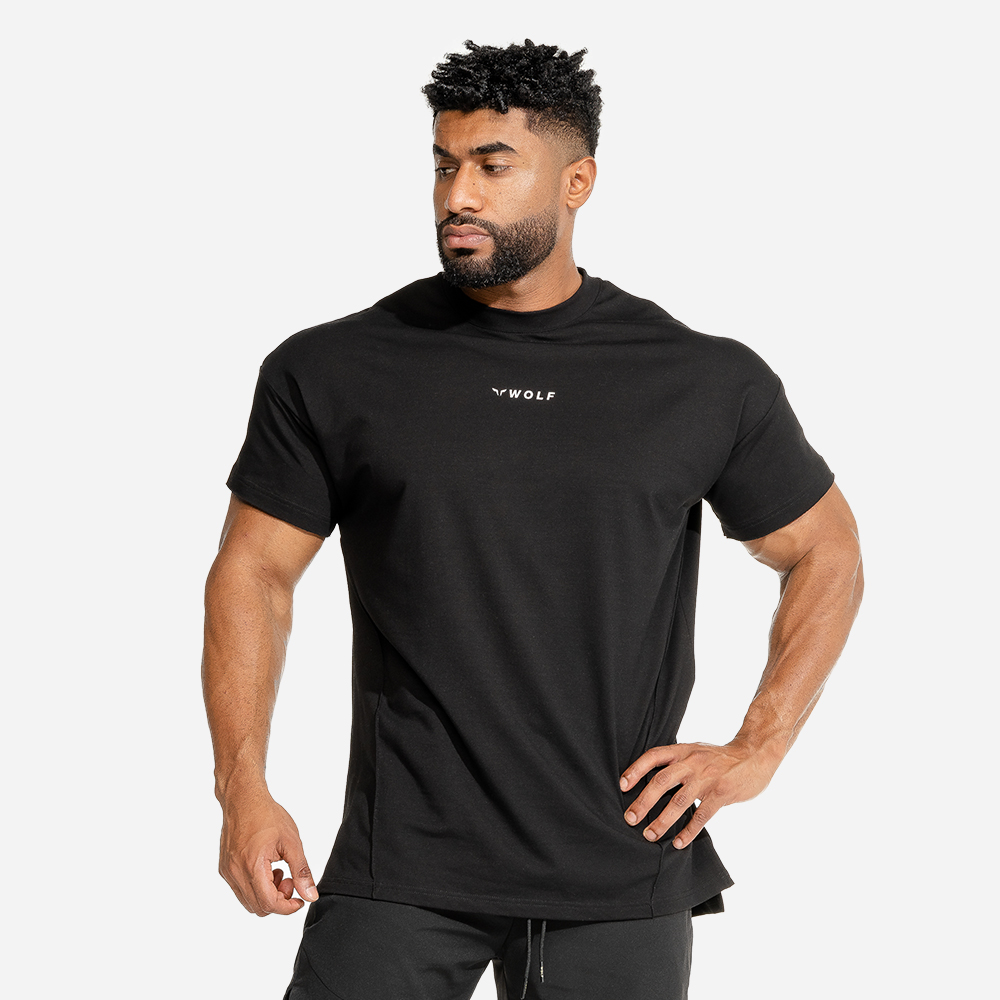 T-Shirt Bodybuilding da Uomo Black - SQUATWOLF