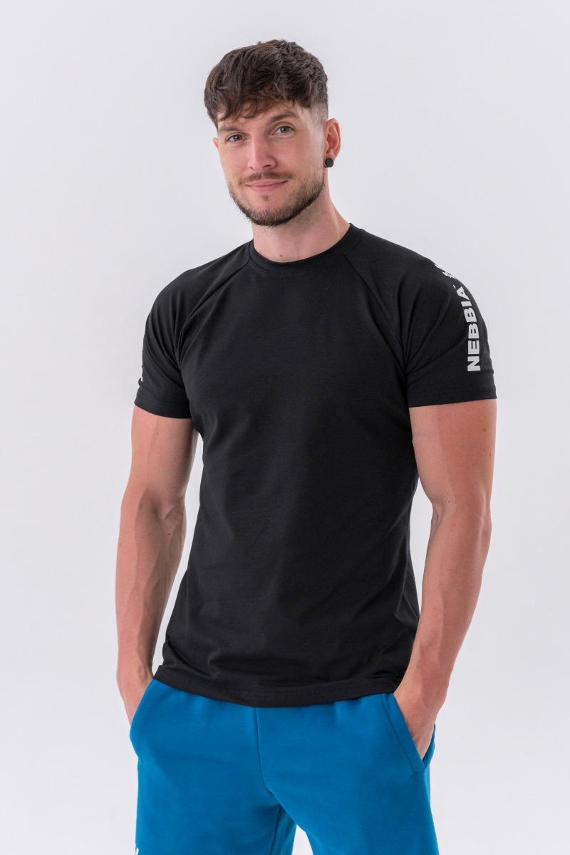 T-shirt Sporty Fit Essentials da Uomo Black - NEBBIA
