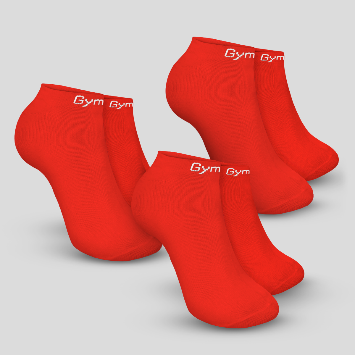 Calzini alla caviglia 3Pack Hot Red - GymBeam