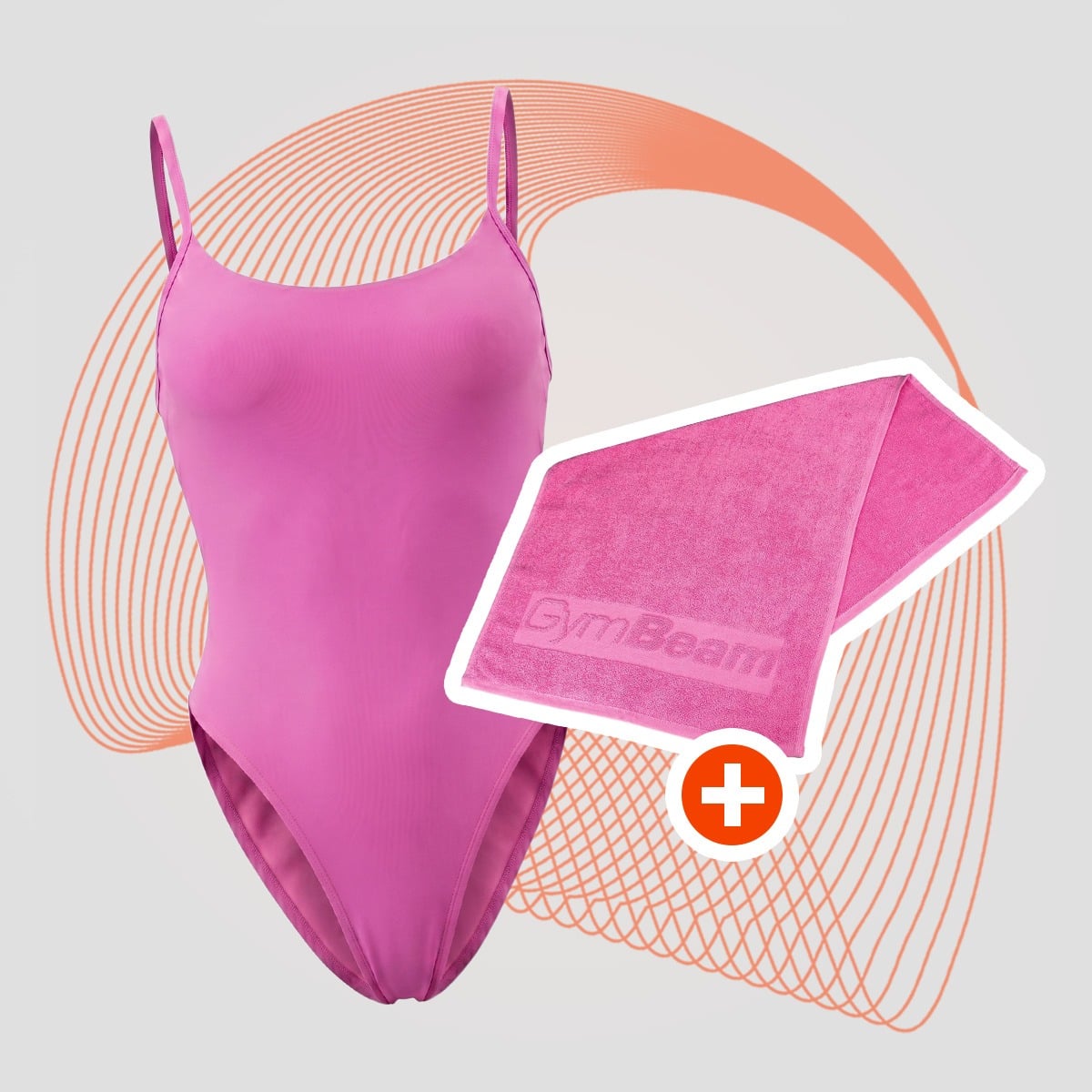 Costume da Bagno Intero ARUBA Pink - GymBeam + OMAGGIO