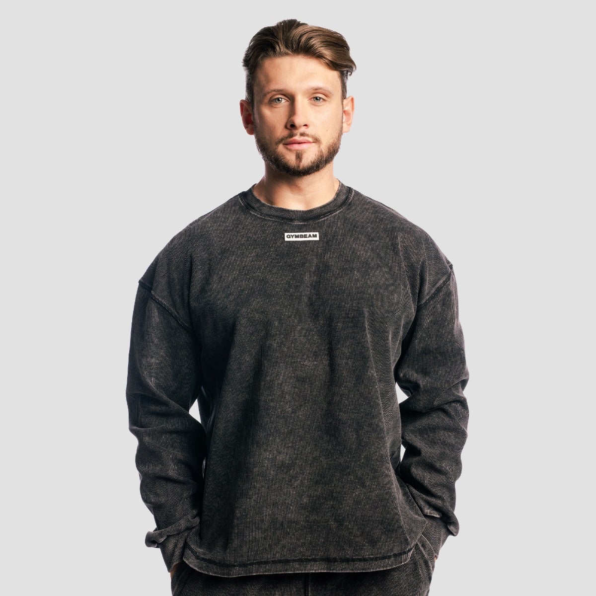 Felpa Aura Washed Black - GymBeam
