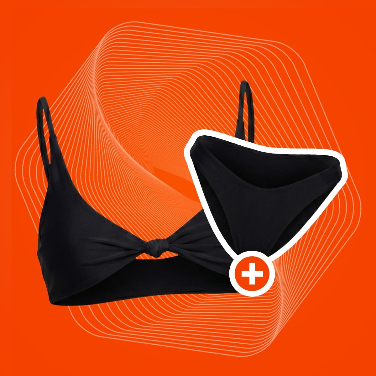 Top del Costume da Bagno CURACAO Black - GymBeam + OMAGGIO