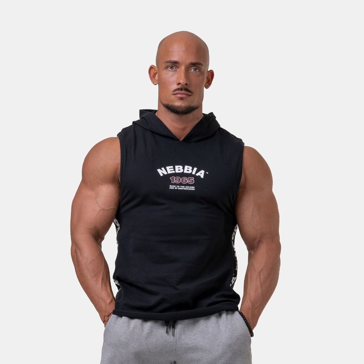 Canotta con Cappuccio da Uomo Black - NEBBIA