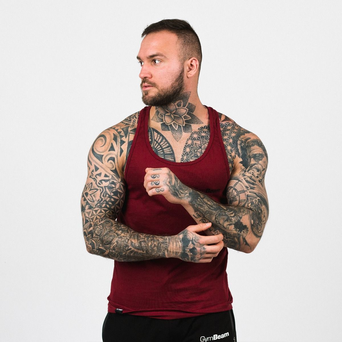 Viisendy Pro Canotta Stringer Uomo Bodybuilding Gilet da Palestra Y-Back Dry Fit Muscolo Taglio Camicia Senza Maniche Rosso XL