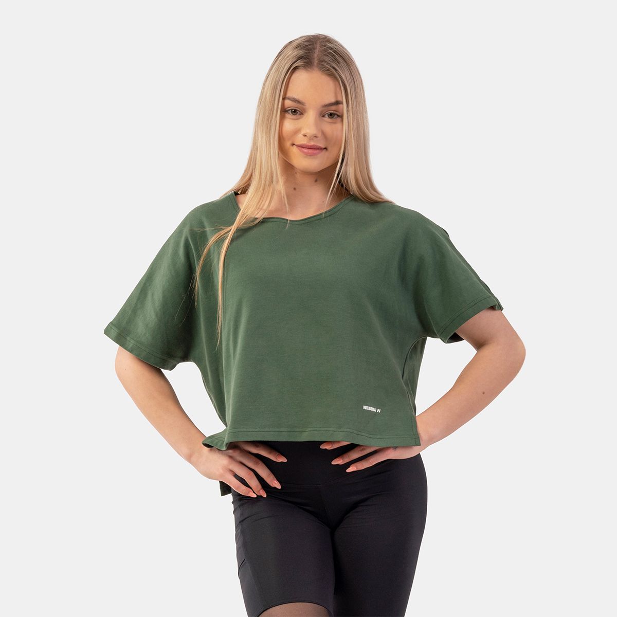 NEBBIA INTENSE Mesh crop top da donna, nero/oro - Negozio