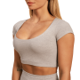 T-Shirt Cropped da Donna Sense Grey - BeastPink S