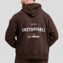 Felpa con Cappuccio Unstoppable Brown - GymBeam XXL