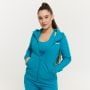 Felpa con Cappuccio e Zip da Donna Limitless Aquamarine - GymBeam M