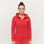 Felpa con Cappuccio e Zip da Donna Limitless Hot Red - GymBeam L