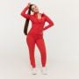 Felpa con Cappuccio e Zip da Donna Limitless Hot Red - GymBeam L