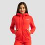 Felpa con Cappuccio e Zip da Donna Limitless Hot Red - GymBeam S