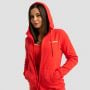 Felpa con Cappuccio e Zip da Donna Limitless Hot Red - GymBeam S