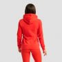 Felpa con Cappuccio e Zip da Donna Limitless Hot Red - GymBeam S