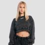 Felpa da Donna Cropped Aura Washed Black - GymBeam S