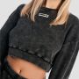 Felpa da Donna Cropped Aura Washed Black - GymBeam S