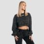 Felpa da Donna Cropped Aura Washed Black - GymBeam S