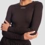 T-Shirt da Donna a Maniche Lunghe Aura Tee Brown - GymBeam XL