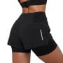 Pantaloncini 2in1 Pulse Running da Donna Black - GymBeam XL