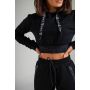 Felpa da donna Essential Cropped Black - STRIX S