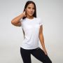Maglietta TRN Bianca da Donna - GymBeam XL - Logo Bianco + Argento