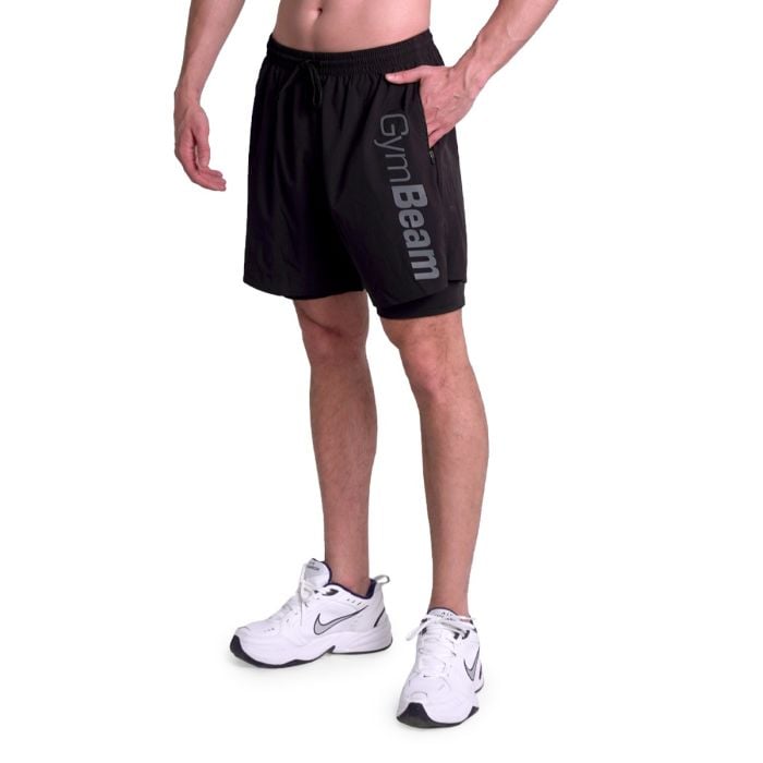 Pantaloncini 2in1 Essence Black - GymBeam XL