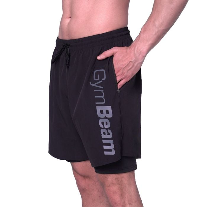 Pantaloncini 2in1 Essence Black - GymBeam XL