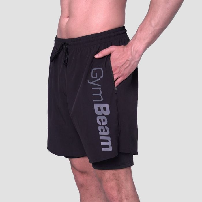 Pantaloncini 2in1 Essence Black - GymBeam XL