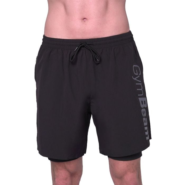Pantaloncini 2in1 Essence Black - GymBeam XL