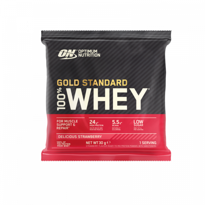 100% Proteine del siero Gold Standard Campioncino - Optimum Nutrition 30 g - Fragole Gustose