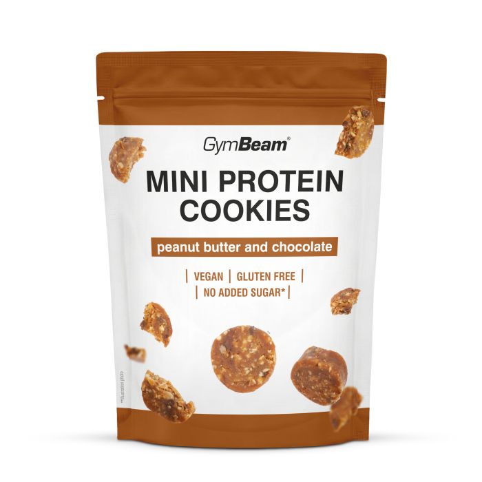 Mini Cookie Proteici - GymBeam 100 g - Burro di Arachidi - Cioccolato