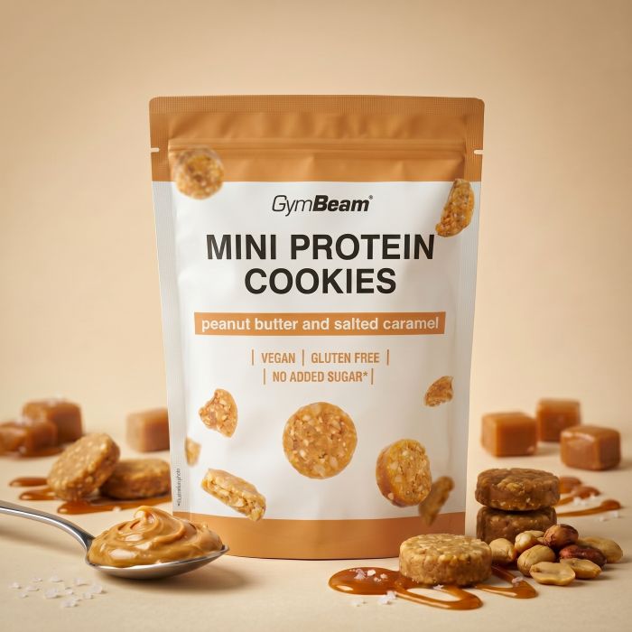 Mini Cookie Proteici - GymBeam 100 g - Burro di Arachidi - Cioccolato