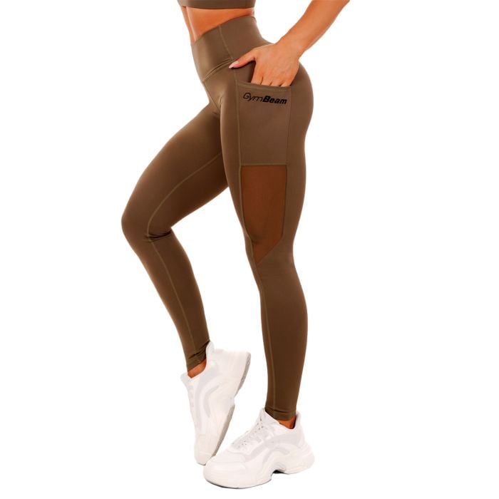 Leggings da donna Mesh Panel Olive - GymBeam M