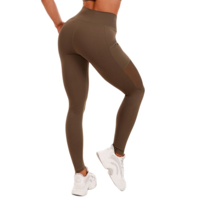 Leggings da donna Mesh Panel Olive - GymBeam M