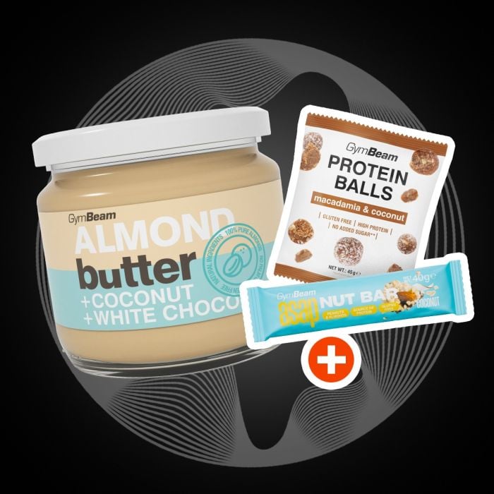 Burro di Mandorle con Cocco e Cioccolato Bianco - GymBeam 340 g